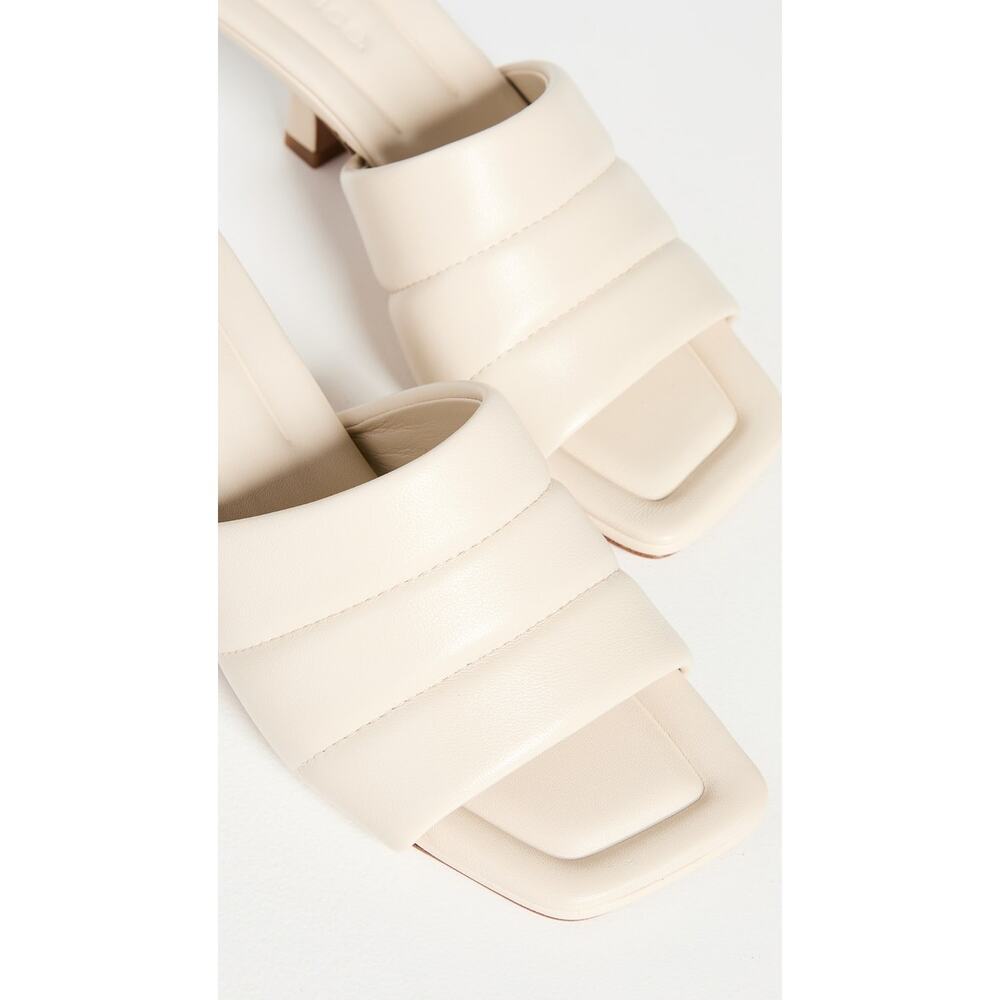 Vince Ceil Leather Kitten Heel Sandals in "Moonlight" Cream White Size 9 - Picture 5 of 13